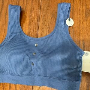 Lucky Brand Blue Ribbed Seamless Bra